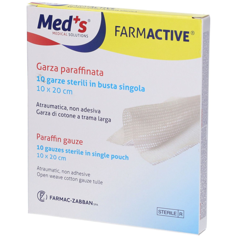 Garza Grassa Paraffinata Sterile in compresse 10x10cm - Conf. 10 Pezzi