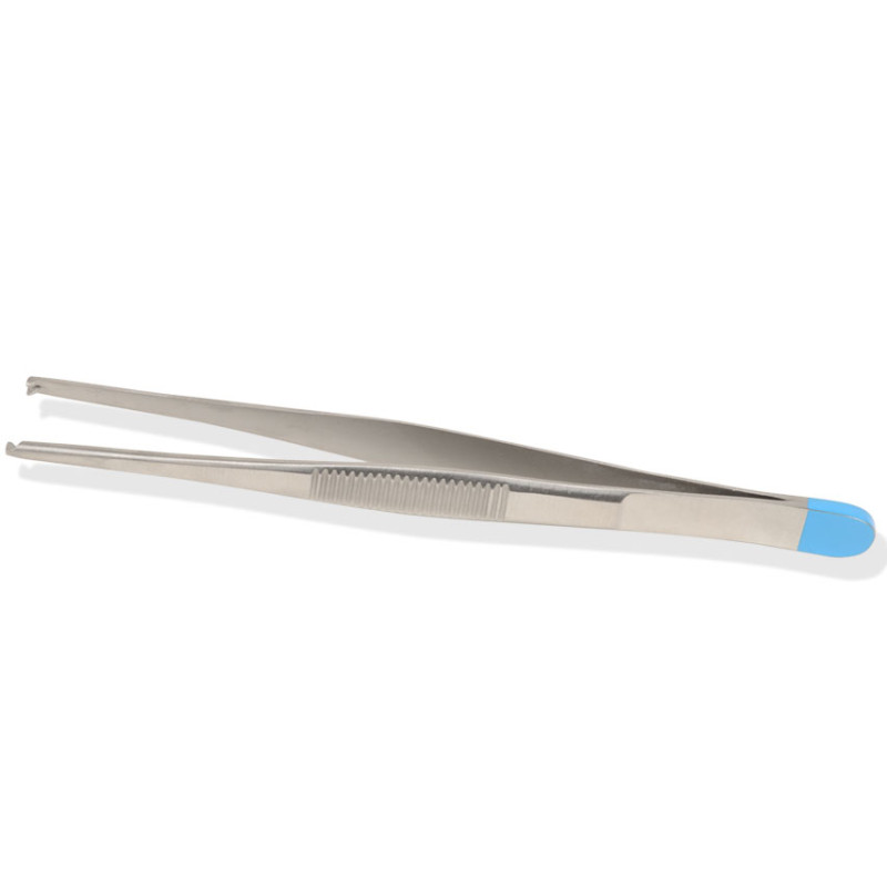 Pinza Medicazione Chirurgica Sterile Monouso Retta 13cm con Dentini - Conf.25 Pezzi