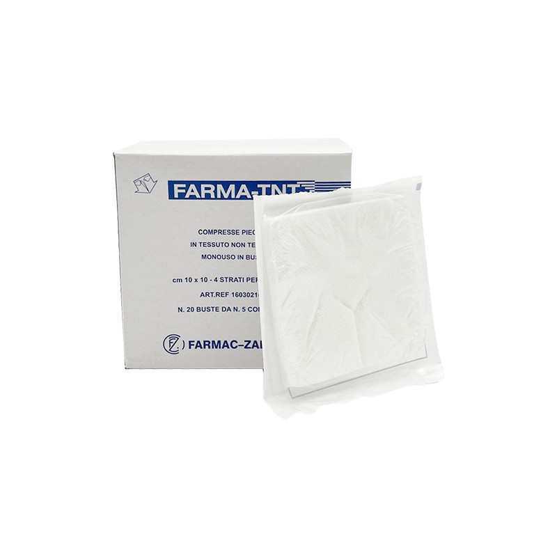 Compresse di garza sterile in TNT per CANNULE - Conf. 20 Buste da 5 Compresse