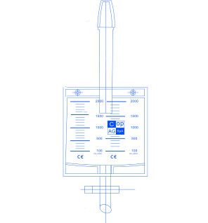 Sacche urina non sterili da 2 litri con valvola e rubinetto