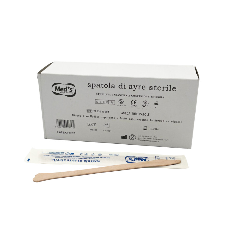 Spatole di Ayre Monouso Sterili - Conf. 100 Pezzi Spatole di Ayre Monouso Sterili - Conf. 100 Pezzi