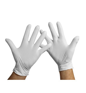 Guanti in Nitrile Bianchi - Conf. 100 Pezzi
