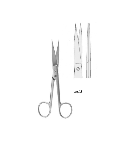 Forbici Chirurgiche Punte Acute Cm.15 Cm  - Conf. 25 Pz