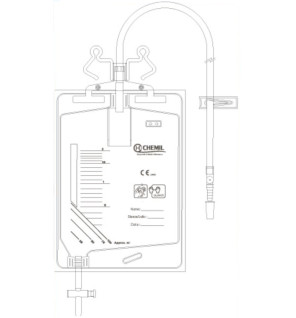 Sacca raccolta urina sterile da 2 litri a circuito chiuso