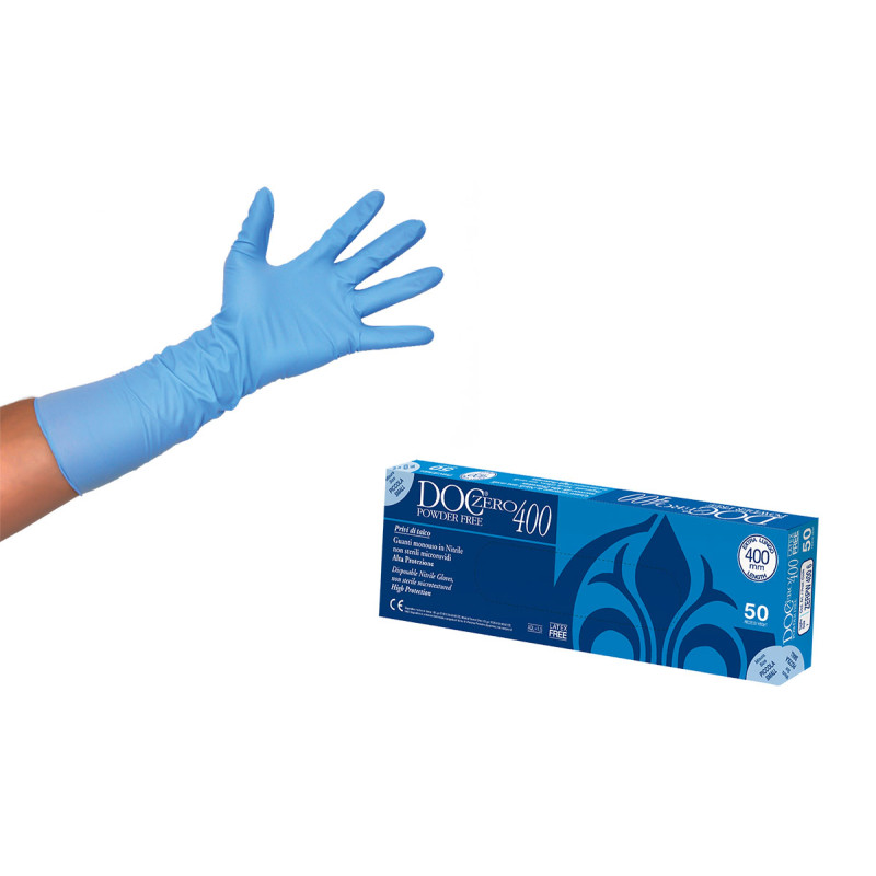 Guanti in Nitrile Lunghi 400mm - Conf. 50 Pezzi