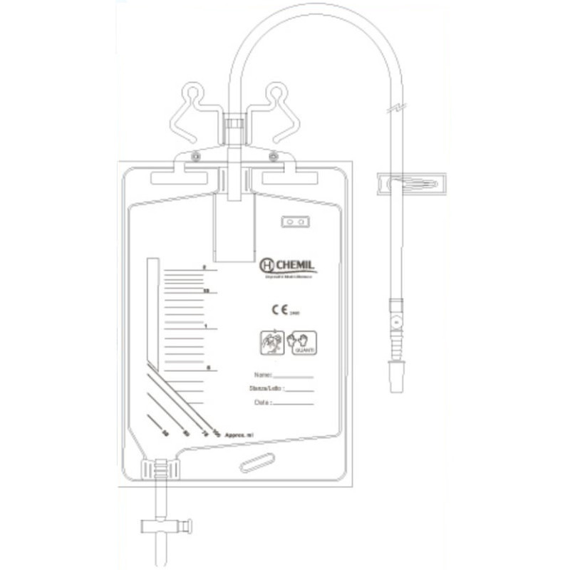 Sacca Urina Sterile a Circuito Chiuso 2 litri