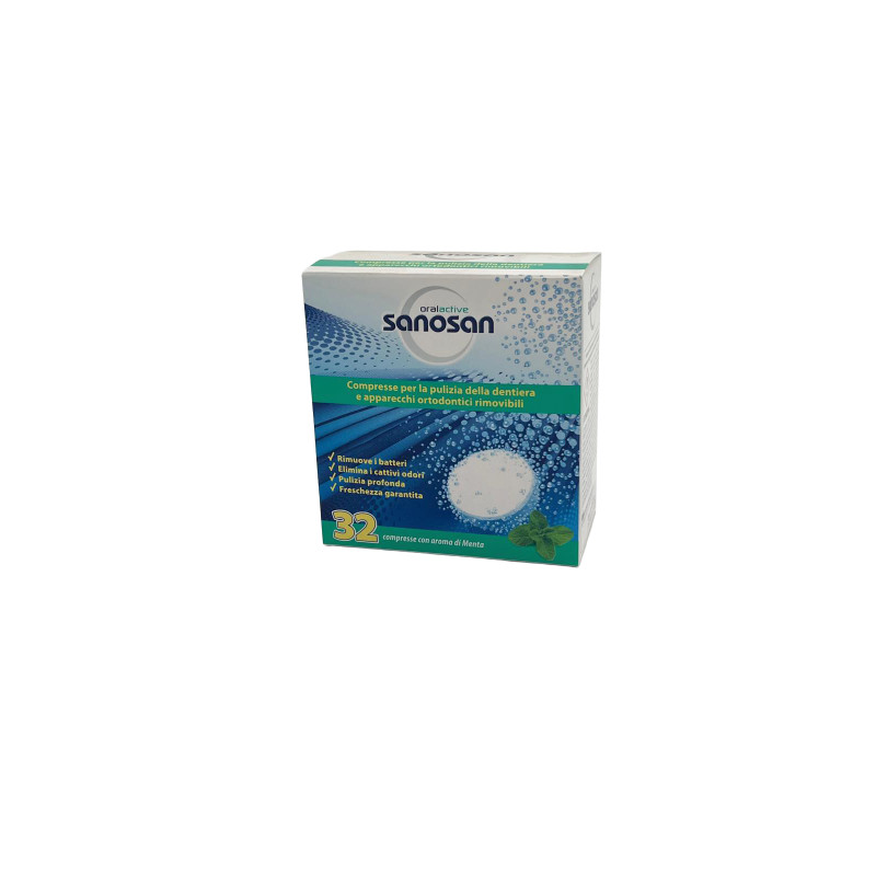 Compresse per la pulizia di dentiere e apparecchi odontoiatrici - Conf. 32 pezzi