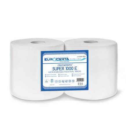 Bobina Di Carta 2 Veli 500 Strappi H 25 Cm Pura Ovatta Di Cellulosa - Conf. 2 Pz