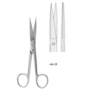 Forbici Chirurgiche Punte Acute Cm.15 Cm  - Conf. 25 Pz