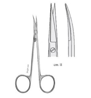 Forbice Iris Curva, Punte Acute 11 Cm - Conf. 30 Pz