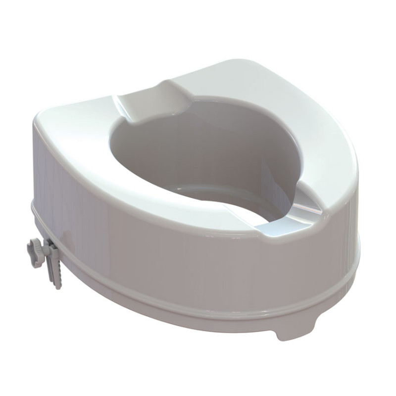 Rialzo per WC con coperchio e sistema di fissaggio laterale